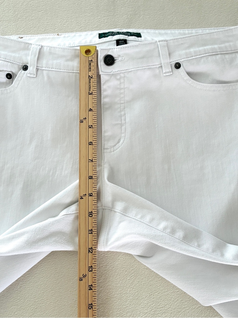 Lauren Ralph Lauren Jeans Women 16W White Classic Straight Leg Stretch Denim - Picture 11 of 15